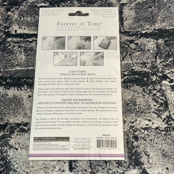 Forever in Time FLORAL CORNERS  Clear Cling Rubber Stamp Art Floral CS224F - Picture 5 of 7